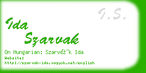 ida szarvak business card